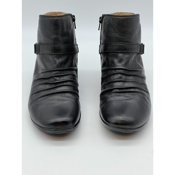 Naturalizer Round Toe Pleated Leather Boots Booties 10M - Picture 1 of 7